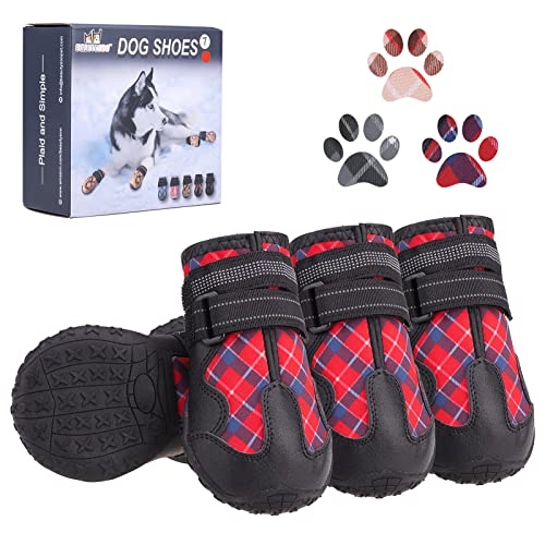BEAUTYZOO Hundestiefel, Pfotenschutz, Schuhe für mittelgroße und große Hunde, mit reflektierenden Riemen, rutschfeste Sohle, wasserdichte Hundeschuhe, Outdoor, 4 Stück/Set BEAUTYZOO Hundestiefel, Pfotenschutz, Schuhe für mittelgroße und große Hunde, mit reflektierenden Riemen, rutschfeste Sohle, wasserdichte Hundeschuhe, Outdoor, 4 Stück/Set von BEAUTYZOO