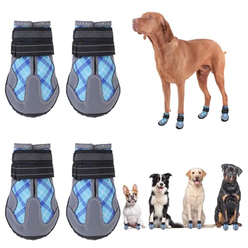 BEAUTYZOO Hundestiefel, wasserdichte Hundeschuhe für kleine, mittelgroße Hunde, rutschfeste Outdoor-Hundestiefel, Pfotenschutz für heißen Gehweg, Winter, Schnee, Wandern, mit reflektierenden Riemen, 4 BEAUTYZOO Hundestiefel, wasserdichte Hundeschuhe für kleine, mittelgroße Hunde, rutschfeste Outdoor-Hundestiefel, Pfotenschutz für heißen Gehweg, Winter, Schnee, Wandern, mit reflektierenden Riemen, 4 von BEAUTYZOO