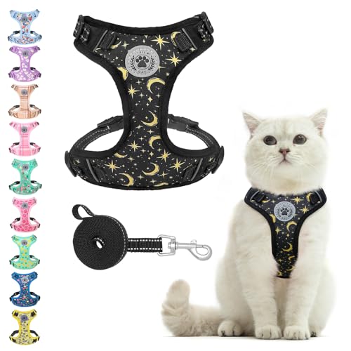 BEAUTYZOO Katzengeschirr und Leine, Set zum Spazierengehen, ausbruchsicher, Halsentriegelung, verstellbares Geschirr für Kätzchen, Welpen, kleine, mittelgroße und große Katzen, weich, niedlich, BEAUTYZOO Katzengeschirr und Leine, Set zum Spazierengehen, ausbruchsicher, Halsentriegelung, verstellbares Geschirr für Kätzchen, Welpen, kleine, mittelgroße und große Katzen, weich, niedlich, von BEAUTYZOO