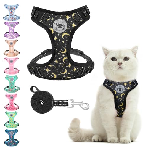 BEAUTYZOO Katzengeschirr und Leine, Set zum Spazierengehen, ausbruchsicher, Halsentriegelung, verstellbares Geschirr für Kätzchen, Welpen, kleine, mittelgroße und große Katzen, weich, niedlich, BEAUTYZOO Katzengeschirr und Leine, Set zum Spazierengehen, ausbruchsicher, Halsentriegelung, verstellbares Geschirr für Kätzchen, Welpen, kleine, mittelgroße und große Katzen, weich, niedlich, von BEAUTYZOO