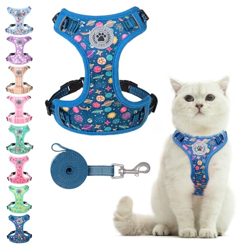 BEAUTYZOO Katzengeschirr und Leine, Set zum Spazierengehen, ausbruchsicher, Nackenöffnung, verstellbares Geschirr für Kätzchen, Welpen, kleine, mittelgroße und große Katzen, weich, niedlich, leicht zu BEAUTYZOO Katzengeschirr und Leine, Set zum Spazierengehen, ausbruchsicher, Nackenöffnung, verstellbares Geschirr für Kätzchen, Welpen, kleine, mittelgroße und große Katzen, weich, niedlich, leicht zu von BEAUTYZOO