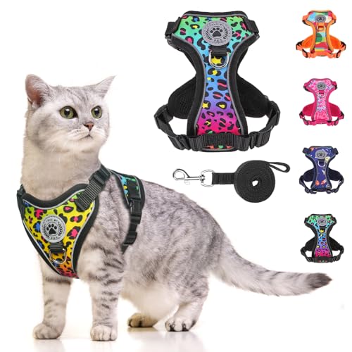 BEAUTYZOO Katzengeschirr und Leine, ausbruchsicher zum Gehen, maximales Sicherheits-Upgrade, verstellbares Geschirr für Katzen, Welpen, weich, bequem, leicht und reflektierend, Reisegeschirr für BEAUTYZOO Katzengeschirr und Leine, ausbruchsicher zum Gehen, maximales Sicherheits-Upgrade, verstellbares Geschirr für Katzen, Welpen, weich, bequem, leicht und reflektierend, Reisegeschirr für von BEAUTYZOO