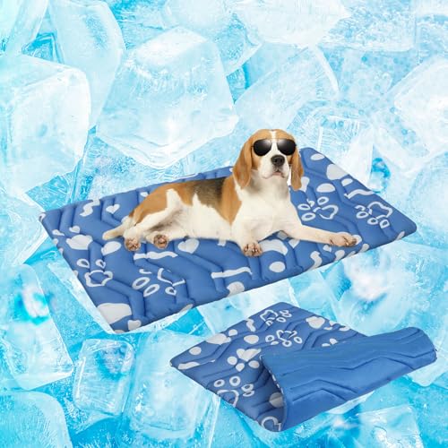 BEAUTYZOO Kühlmatte für Hunde, extragroß, wendbar, selbstkühlende Matte für Hunde, dicke Haustier-Eiskühlmatte, Decke für Sommerhütte, Sofa, Bett, Boden, Autositz, maschinenwaschbar und faltbar, 91,4 BEAUTYZOO Kühlmatte für Hunde, extragroß, wendbar, selbstkühlende Matte für Hunde, dicke Haustier-Eiskühlmatte, Decke für Sommerhütte, Sofa, Bett, Boden, Autositz, maschinenwaschbar und faltbar, 91,4 von BEAUTYZOO