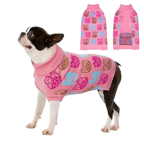 BEAUTYZOO Pullover für kleine Hunde, weicher Strickpullover, warmer Pullover für XS, S, mittelgroße Hunde, kaltes Wetter, Hundekleidung für Welpen, Hunde oder Katzen, einfaches An- und Ausziehen, von BEAUTYZOO