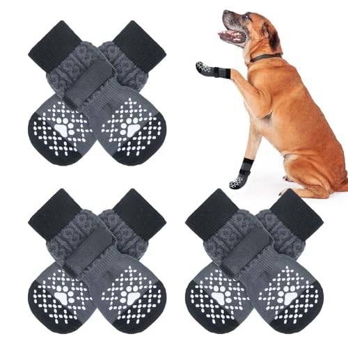 BEAUTYZOO Rutschfeste Hundesocken, Hundeschuhe für heiße/kalte Gehwege, Pfotenschutz mit Griffen, 3 Paar für Welpen, kleine, mittelgroße und große ältere Hunde, Hundesocken gegen Lecken und BEAUTYZOO Rutschfeste Hundesocken, Hundeschuhe für heiße/kalte Gehwege, Pfotenschutz mit Griffen, 3 Paar für Welpen, kleine, mittelgroße und große ältere Hunde, Hundesocken gegen Lecken und von BEAUTYZOO