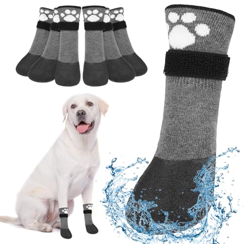 BEAUTYZOO Rutschfeste Hundesocken, Stiefel, Hundeschuhe für heiße Bürgersteige, Regentage, wasserdichter Griff, Pfotenschutz für Hartholzböden, verhindert Lecken für kleine, mittelgroße und große von BEAUTYZOO
