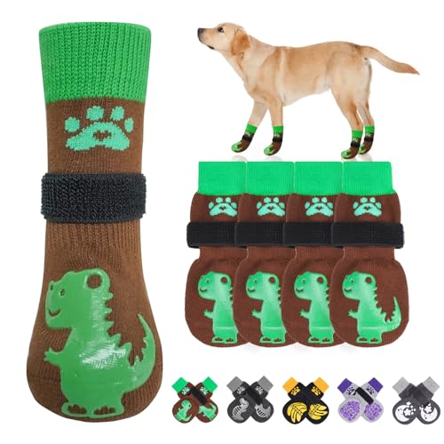 BEAUTYZOO Rutschfeste Hundesocken, um das Lecken der Pfoten zu verhindern, Hundeschuhe für heißen Gehweg, Pfotenschutz, Traktion auf Holz-/Hartholzböden, Griff, der auch bei verdrehten Hundeschuhen BEAUTYZOO Rutschfeste Hundesocken, um das Lecken der Pfoten zu verhindern, Hundeschuhe für heißen Gehweg, Pfotenschutz, Traktion auf Holz-/Hartholzböden, Griff, der auch bei verdrehten Hundeschuhen von BEAUTYZOO