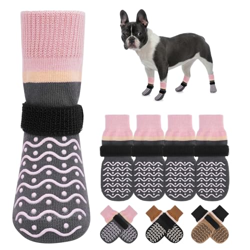BEAUTYZOO Rutschfeste Hundesocken, um das Lecken der Pfoten zu verhindern, Traktionskontrolle für Hartholzböden, Pfotenpflege für ältere Hunde, Hundeschuhe für kleine, mittelgroße und große Hunde, von BEAUTYZOO