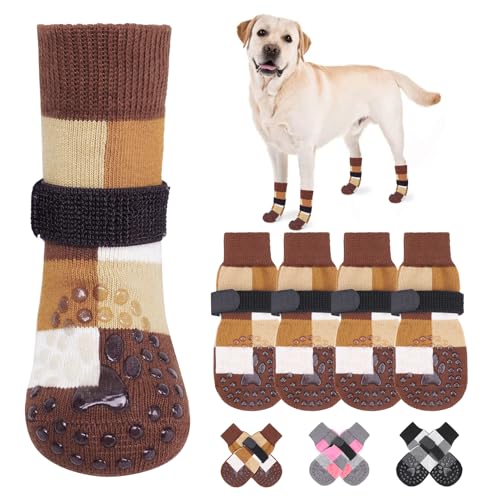 BEAUTYZOO Rutschfeste Hundesocken, um das Lecken von Pfoten zu verhindern, Hundeschuhe für Hartholzböden, rutschfester, dicker Griff, funktioniert auch bei verdrehtem Pfotenschutz für kalte Gehwege BEAUTYZOO Rutschfeste Hundesocken, um das Lecken von Pfoten zu verhindern, Hundeschuhe für Hartholzböden, rutschfester, dicker Griff, funktioniert auch bei verdrehtem Pfotenschutz für kalte Gehwege von BEAUTYZOO