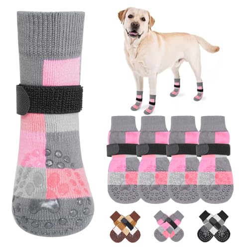 BEAUTYZOO Rutschfeste Hundesocken, um das Lecken von Pfoten zu verhindern, Hundeschuhe für Hartholzböden, rutschfester, dicker Griff, funktioniert auch bei verdrehtem Pfotenschutz für kalte Gehwege BEAUTYZOO Rutschfeste Hundesocken, um das Lecken von Pfoten zu verhindern, Hundeschuhe für Hartholzböden, rutschfester, dicker Griff, funktioniert auch bei verdrehtem Pfotenschutz für kalte Gehwege von BEAUTYZOO