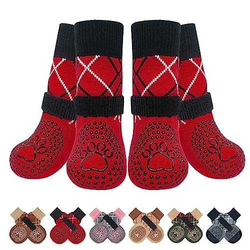 BEAUTYZOO Hundesocken Anti Rutsch, Doppelseitige Hundesocken Leckschutz mit Klettverschluss Riemen für Innenbereich Pfotenschutz für Hunde, Schuhe für Kleine, Mittlere und Große Hunde, 6er-Set BEAUTYZOO Hundesocken Anti Rutsch, Doppelseitige Hundesocken Leckschutz mit Klettverschluss Riemen für Innenbereich Pfotenschutz für Hunde, Schuhe für Kleine, Mittlere und Große Hunde, 6er-Set von BEAUTYZOO