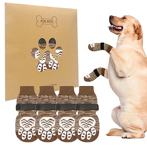 BEAUTYZOO Rutschfeste Hundesocken für kleine, mittelgroße und große Hunde, griffiger Pfotenschutz für Hartholzböden, ältere Hunde, Verletzungsschutz gegen Lecken, 2 Paar Socken, verdrehsicher für BEAUTYZOO Rutschfeste Hundesocken für kleine, mittelgroße und große Hunde, griffiger Pfotenschutz für Hartholzböden, ältere Hunde, Verletzungsschutz gegen Lecken, 2 Paar Socken, verdrehsicher für von BEAUTYZOO