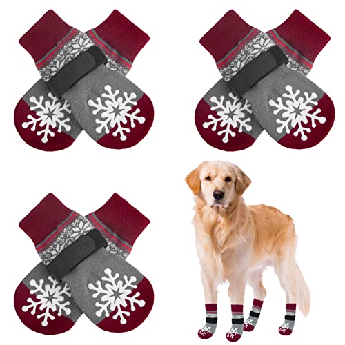 BEAUTYZOO Rutschfeste Weihnachtssocken für den Winter, mit Griffen, Traktionskontrolle für kleine, mittelgroße und große Hunde, rutschfest, doppelseitig, Haustierpfotenschutz für Hartholzböden, BEAUTYZOO Rutschfeste Weihnachtssocken für den Winter, mit Griffen, Traktionskontrolle für kleine, mittelgroße und große Hunde, rutschfest, doppelseitig, Haustierpfotenschutz für Hartholzböden, von BEAUTYZOO