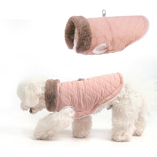 BEAUTYZOO Turndown Hunde-Wintermantel, Hundejacke mit Fleece gepolstert mit integriertem Geschirr, wasserdichte Hundekleidung, Pufferweste, Rollkragen, Haustierbekleidung für kleine, mittelgroße und BEAUTYZOO Turndown Hunde-Wintermantel, Hundejacke mit Fleece gepolstert mit integriertem Geschirr, wasserdichte Hundekleidung, Pufferweste, Rollkragen, Haustierbekleidung für kleine, mittelgroße und von BEAUTYZOO