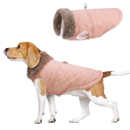 BEAUTYZOO Turndown Hunde-Wintermantel, Hundejacke mit Fleece gepolstert mit integriertem Geschirr, wasserdichte Hundekleidung, Pufferweste, Rollkragen, Haustierbekleidung für kleine, mittelgroße und BEAUTYZOO Turndown Hunde-Wintermantel, Hundejacke mit Fleece gepolstert mit integriertem Geschirr, wasserdichte Hundekleidung, Pufferweste, Rollkragen, Haustierbekleidung für kleine, mittelgroße und von BEAUTYZOO