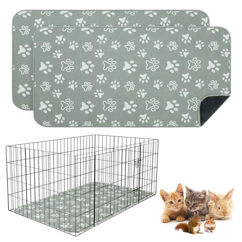 BEAUTYZOO Waschbare Urinierunterlagen für Meerschweinchen, 40,6 x 61 cm, wiederverwendbare Käfigeinlagen, doppelseitige weiche Fleece-Bettwäsche, saugfähige Matte für Kleintiere, Kaninchen, Hamster von BEAUTYZOO