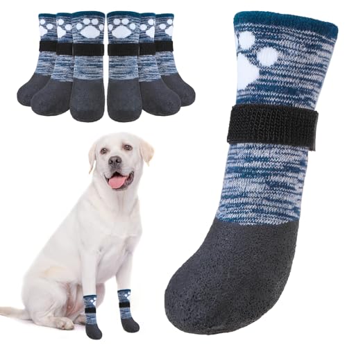 BEAUTYZOO Wasserdichte Hundestiefel für kleine, mittelgroße und große Hunde, Marineblau, Größe XL von BEAUTYZOO