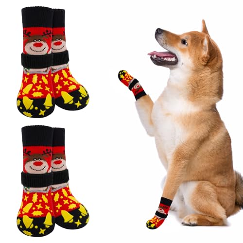 BEAUTYZOO Weihnachts-Hundesocken gegen Lecken von Pfoten, Hartholzböden, rutschfest, mit Greifern, Hundepfotenschutz, Hundeschuhe für den Innenbereich, Senioren-Hundeschuhe BEAUTYZOO Weihnachts-Hundesocken gegen Lecken von Pfoten, Hartholzböden, rutschfest, mit Greifern, Hundepfotenschutz, Hundeschuhe für den Innenbereich, Senioren-Hundeschuhe von BEAUTYZOO