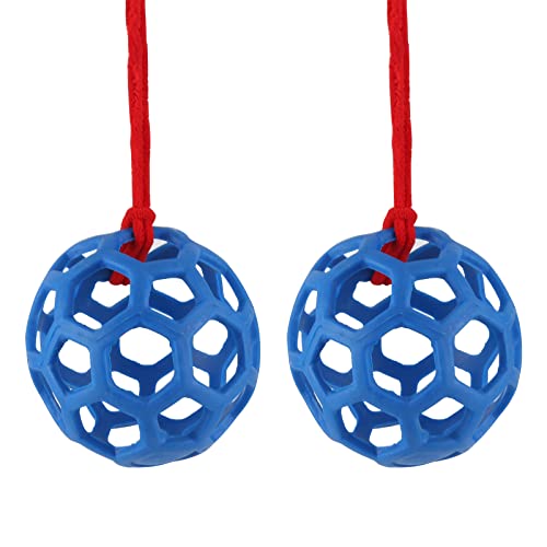 Horse Treat Ball 2pcs Hay Feeder Ball Hanging Feeding Toy for Horse Stable Stall Rest Relieve Stress von BEBALETY