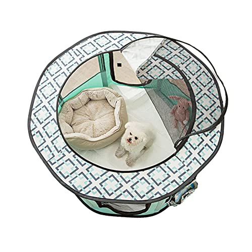 Tragbares faltbares Haustier-Laufgitter, Oxford-Tuch, achteckig, für Hunde, Welpen, Katzen, drinnen und draußen von BEBALETY