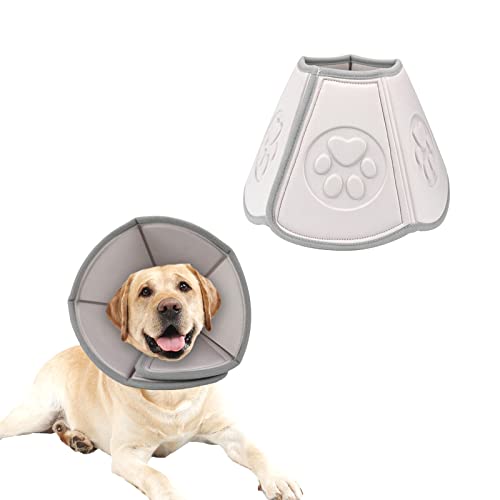Verstellbares weiches Kegelhalsband nach Operationen, schützendes Halsband für kleine, mittelgroße und große Hunde von BEBALETY