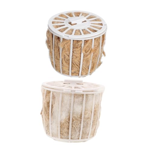 BEBEMOKO 2 Set Vogelnest Material Vogelnistmaterialien Wiederverwendbare Vogelnistmaterial Schlafnest für große Vögel Vogelnester Einstreu Gärten Nistmaterial Geckobett Beige Jute von BEBEMOKO