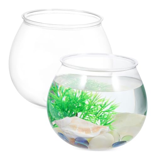BEBEMOKO 2 x Fischschalen-Tanks, ideal für Aquarium-Dekorationen, Anzuchtstationen und Schalen für Heimaquarien und Pflanzenarrangements BEBEMOKO 2 x Fischschalen-Tanks, ideal für Aquarium-Dekorationen, Anzuchtstationen und Schalen für Heimaquarien und Pflanzenarrangements von BEBEMOKO
