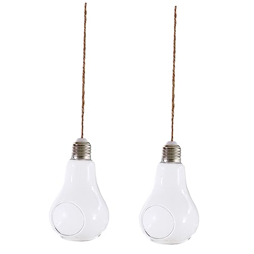 BEBEMOKO 2 x Glühbirnen-Hängevase, innovativer Hydrokultur-Terrarium-Behälter für Zuhause und Büro, Dekoration, weiße Farbe für Innen- und Außenpflanzen von BEBEMOKO