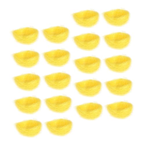 BEBEMOKO 20St Simuliertes Vogelnest Vogelfigur Vogelkäfig- Feengarten Vogel Osterei-Nest Cute Decor osterpresente vogelhaus Balkon schmuck Vogelnester aus Hanffäden -Seide Yellow von BEBEMOKO