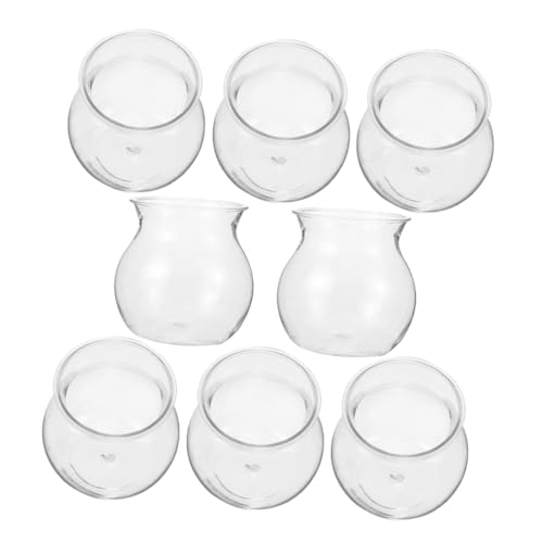 BEBEMOKO 8 x Mikro-Landschaftsflaschen-Vasen, Terrarium, Seifenblasenschale, transparent, Hydrokultur-Vase, Vase, rund, transparent, Seifenblasen-Vase, Wasserpflanzentopf, Kunststoff, transparent BEBEMOKO 8 x Mikro-Landschaftsflaschen-Vasen, Terrarium, Seifenblasenschale, transparent, Hydrokultur-Vase, Vase, rund, transparent, Seifenblasen-Vase, Wasserpflanzentopf, Kunststoff, transparent von BEBEMOKO