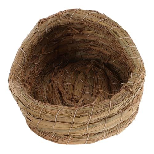 BEBEMOKO Hühnerstall Hühnerstall Hühnerlegehaus Vogelnest Schlafhaus Nest für Vögel Vogelhaus Nest Geflügelstall Nest Kleine Schlafhütte Gewebtes Hühnernest Dunkelbraun von BEBEMOKO