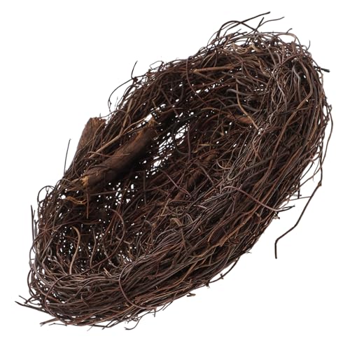BEBEMOKO Künstliches Vogelnest-ornament Leichtes Rattannest Vogelnest- Heimdekoration Gartenornament von BEBEMOKO