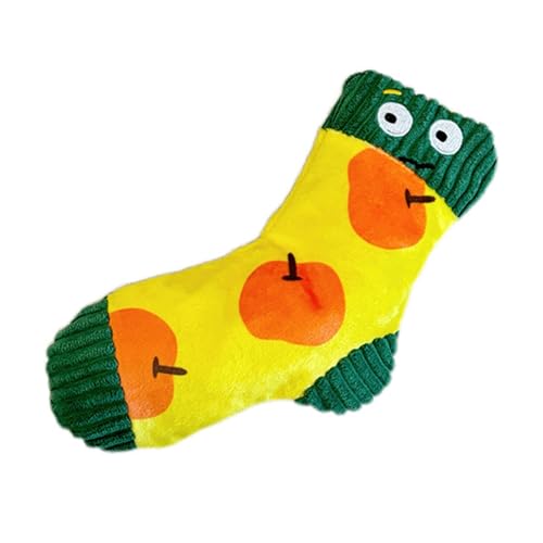 BECHANMIG Quietschendes Hundespielzeug, interaktives Plüschspielzeug für Zahngesundheit, niedliche Socken für kleine und mittelgroße Hunde zum Kauen, Apfel BECHANMIG Quietschendes Hundespielzeug, interaktives Plüschspielzeug für Zahngesundheit, niedliche Socken für kleine und mittelgroße Hunde zum Kauen, Apfel von BECHANMIG