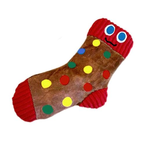 BECHANMIG Quietschendes Hundespielzeug, interaktives Plüschspielzeug für Zahngesundheit, niedliche Socken für kleine und mittelgroße Hunde zum Kauen, Wellen-Punkt von BECHANMIG