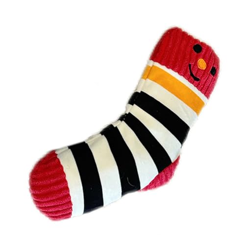 BECHANMIG Quietschendes Hundespielzeug, interaktives Plüschspielzeug für Zahngesundheit, niedliche Socken für kleine und mittelgroße Hunde zum Kauen, rote Streifen BECHANMIG Quietschendes Hundespielzeug, interaktives Plüschspielzeug für Zahngesundheit, niedliche Socken für kleine und mittelgroße Hunde zum Kauen, rote Streifen von BECHANMIG