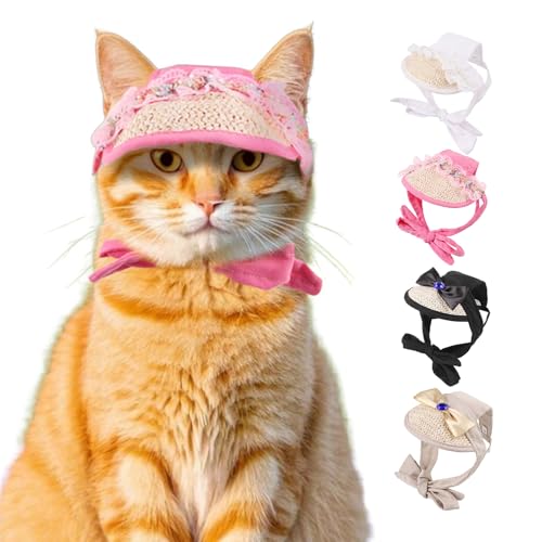 Hundehut, Sommer-Baseballkappe aus Spitze, verstellbar, für Outdoor-Sport, Sonnenschutz, Hut mit Ohrlöchern für kleine, mittelgroße und große Hunde, Größe M, Rosa Hundehut, Sommer-Baseballkappe aus Spitze, verstellbar, für Outdoor-Sport, Sonnenschutz, Hut mit Ohrlöchern für kleine, mittelgroße und große Hunde, Größe M, Rosa von BECHANMIG