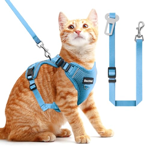 Geschirr und Leine für Katzen für Spaziergänge, verbesserte Version, verstellbar in Vier Richtungen, atmungsaktives Geschirr für Katzen, Kratzfest, verstellbar und positionierbar, reflektierende Geschirr und Leine für Katzen für Spaziergänge, verbesserte Version, verstellbar in Vier Richtungen, atmungsaktives Geschirr für Katzen, Kratzfest, verstellbar und positionierbar, reflektierende von BECHTEL