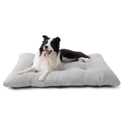 BEDSURE Hundebett Waschbar Extra Groß - XL Hundekissen Bett Beruhigende Hundematratze mit Rutschfestem Boden, Hund Angst Kissen für Sehr Große Haustiere, Hellgrau, 104x69x8cm BEDSURE Hundebett Waschbar Extra Groß - XL Hundekissen Bett Beruhigende Hundematratze mit Rutschfestem Boden, Hund Angst Kissen für Sehr Große Haustiere, Hellgrau, 104x69x8cm von BEDSURE