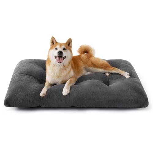 BEDSURE Hundebett Waschbar Groß - Hundekissen Bett Beruhigende Hundematratze mit Rutschfestem Boden, Warmes Kissen für Große Haustiere, Grau, 89x58x8cm BEDSURE Hundebett Waschbar Groß - Hundekissen Bett Beruhigende Hundematratze mit Rutschfestem Boden, Warmes Kissen für Große Haustiere, Grau, 89x58x8cm von BEDSURE