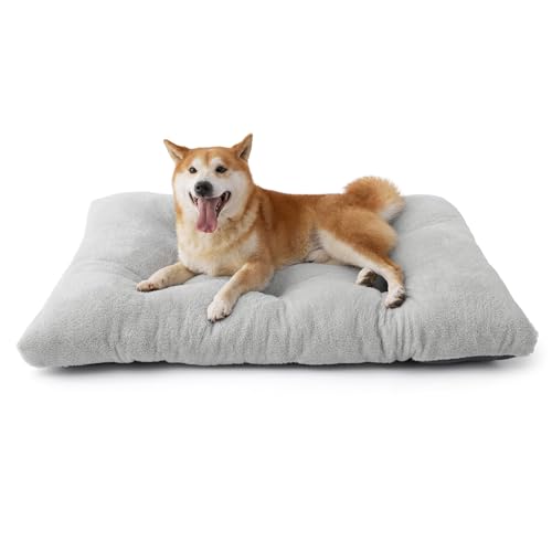 BEDSURE Hundebett Waschbar Groß - Hundekissen Bett Beruhigende Hundematratze mit Rutschfestem Boden, Warmes Kissen für Große Haustiere, Hellgrau, 89x58x8cm BEDSURE Hundebett Waschbar Groß - Hundekissen Bett Beruhigende Hundematratze mit Rutschfestem Boden, Warmes Kissen für Große Haustiere, Hellgrau, 89x58x8cm von BEDSURE