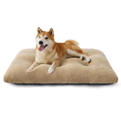 BEDSURE Hundebett Waschbar Groß - Hundekissen Bett Beruhigende Hundematratze mit Rutschfestem Boden, Warmes Kissen für Große Haustiere, Kamel, 89x58x8cm BEDSURE Hundebett Waschbar Groß - Hundekissen Bett Beruhigende Hundematratze mit Rutschfestem Boden, Warmes Kissen für Große Haustiere, Kamel, 89x58x8cm von BEDSURE