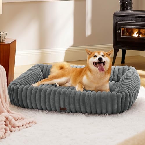 BEDSURE Hundebett flauschig Grosse Hunde - 91x68x20 cm Cord Fleece Hundesofa waschbar Hundebetten hoher Rand,grau BEDSURE Hundebett flauschig Grosse Hunde - 91x68x20 cm Cord Fleece Hundesofa waschbar Hundebetten hoher Rand,grau von BEDSURE