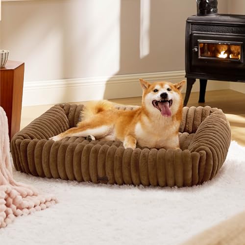 BEDSURE Hundebett flauschig mittelgroße Hunde - 91x68x20 cm Cord Fleece Hundesofa waschbar Hundebetten hoher Rand,braun BEDSURE Hundebett flauschig mittelgroße Hunde - 91x68x20 cm Cord Fleece Hundesofa waschbar Hundebetten hoher Rand,braun von BEDSURE