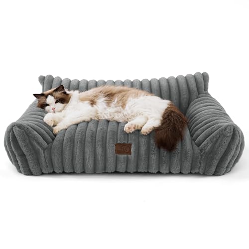 BEDSURE Katzenbett groß orthopädisches Hundesofa-76x51x25cm Hundebett kleine Hunde waschbar Katzensofa große Katzen rutschfeste Katzencouch,Dunkelgrau BEDSURE Katzenbett groß orthopädisches Hundesofa-76x51x25cm Hundebett kleine Hunde waschbar Katzensofa große Katzen rutschfeste Katzencouch,Dunkelgrau von BEDSURE