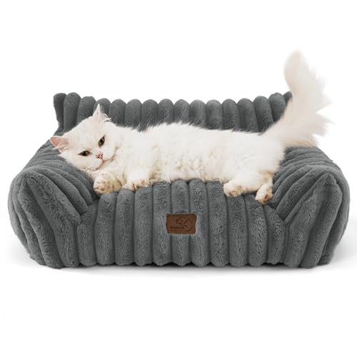 BEDSURE Katzenbett groß orthopädisches Katzensofa-61x46x25cm Hundesofa kleine Hunde waschbar Katzencouch, rutschfeste Katzenbett flauschig, Dunkelgrau BEDSURE Katzenbett groß orthopädisches Katzensofa-61x46x25cm Hundesofa kleine Hunde waschbar Katzencouch, rutschfeste Katzenbett flauschig, Dunkelgrau von BEDSURE