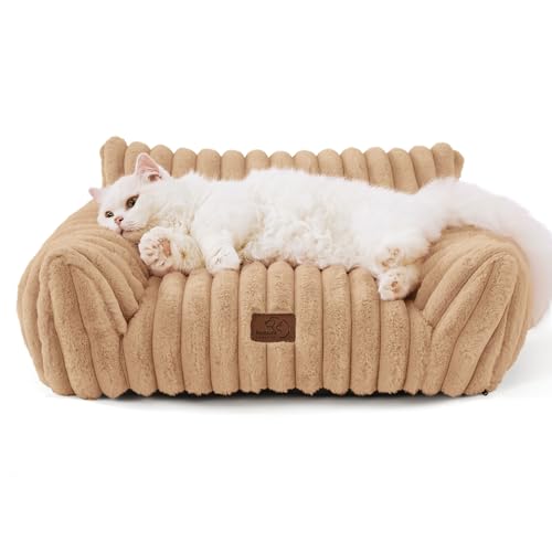BEDSURE Katzenbett groß orthopädisches Katzensofa-61x46x25cm Hundesofa kleine Hunde waschbar Katzencouch, rutschfeste Katzenbett flauschig, Kamel BEDSURE Katzenbett groß orthopädisches Katzensofa-61x46x25cm Hundesofa kleine Hunde waschbar Katzencouch, rutschfeste Katzenbett flauschig, Kamel von BEDSURE