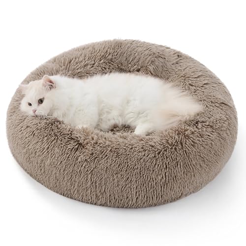 BEDSURE Katzenbett waschbar Flauschiges Katzenbett - Ø 50 cm Katzenschlafplatz für Katzen, plüsch Katzenkissen rund Kuschelbett, Kamel BEDSURE Katzenbett waschbar Flauschiges Katzenbett - Ø 50 cm Katzenschlafplatz für Katzen, plüsch Katzenkissen rund Kuschelbett, Kamel von BEDSURE