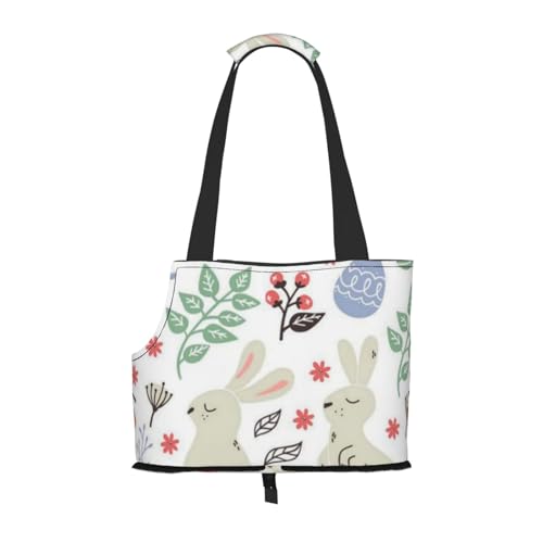 Tragetasche für Haustiere, tragbare Reise-Hundehandtasche mit Sicherheits-Metallschnalle für U-Bahn-Wanderungen, Blumen Hasen Vögel Tragetasche für Haustiere, tragbare Reise-Hundehandtasche mit Sicherheits-Metallschnalle für U-Bahn-Wanderungen, Blumen Hasen Vögel von BEEOFICEPENG