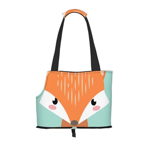 Tragetasche für Haustiere, tragbare Reise-Hundehandtasche mit Sicherheits-Metallschnalle für U-Bahn-Wanderungen, Kindisch, Karikatur, Fuchs, Tier von BEEOFICEPENG