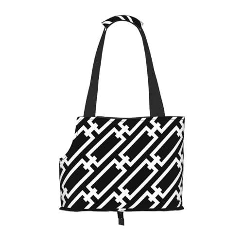 Tragetasche für Haustiere, tragbare Reise-Hundehandtasche mit Sicherheits-Metallschnalle für U-Bahn-Wanderungen, Schwarz-Weiß-Links Tragetasche für Haustiere, tragbare Reise-Hundehandtasche mit Sicherheits-Metallschnalle für U-Bahn-Wanderungen, Schwarz-Weiß-Links von BEEOFICEPENG